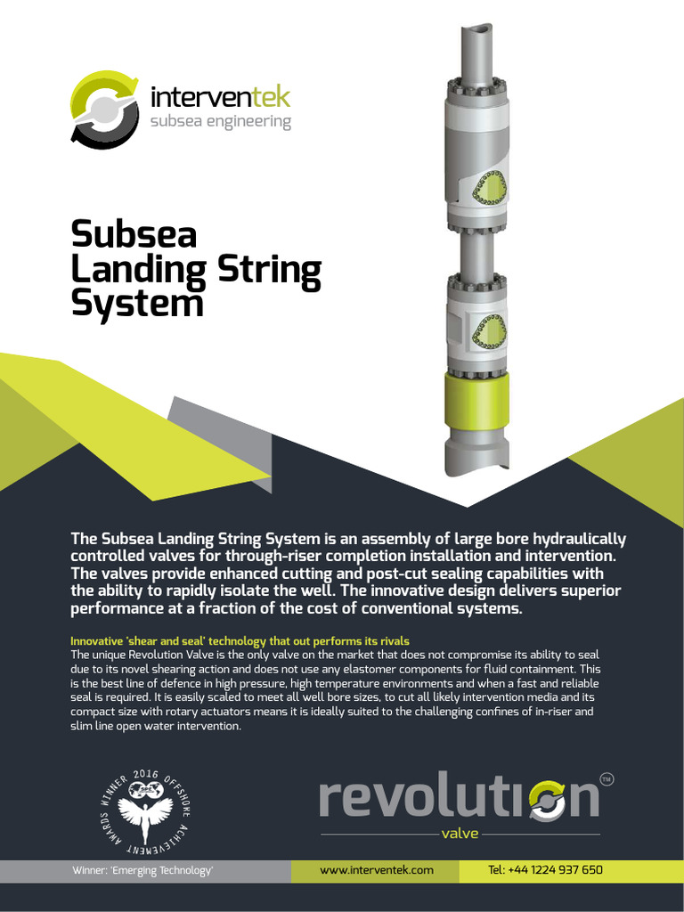 Subsea Landing String Systems | PDF | Valve | Actuator