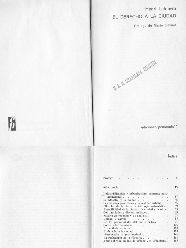 Derecho a la Ciudad de Lefebvre | PDF | Educación en artes liberales ...