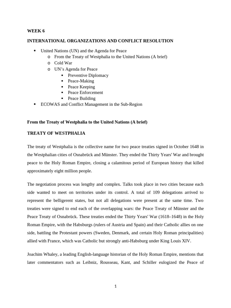 UN and ECOWAS in Conflict Resolution | PDF | International Relations ...