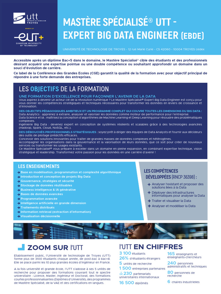 Mastère Spécialisé Big Data Engineer | PDF | Big data | Intelligence ...