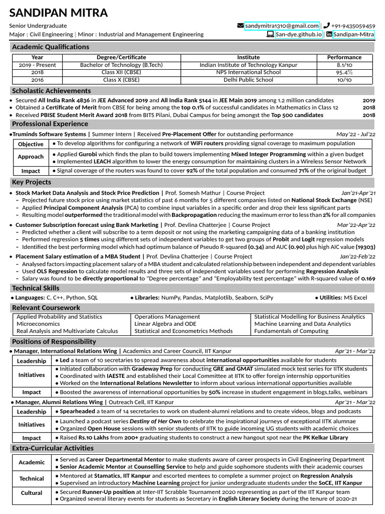 Civil Engineering Student Profile | PDF | Regression Analysis ...