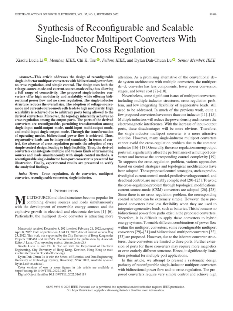 Synthesis of Reconfigurable and Scalable Single-Inductor Multiport ...