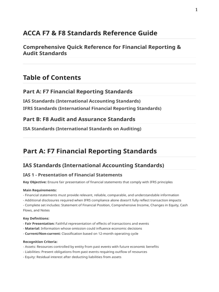 Comprehensive Quick Reference For FR AA 1756484794 | PDF | Audit ...