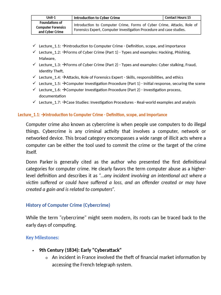 Introduction to Cyber Crime Basics | PDF | Cybercrime | Security
