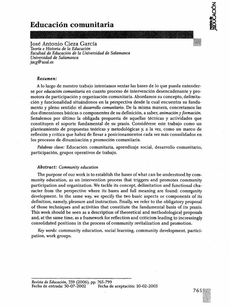 Técnicas para el Desarrollo Comunitario | PDF
