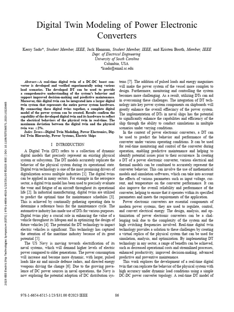 Real-Time Digital Twin for DC-DC Converters | PDF | Computer ...