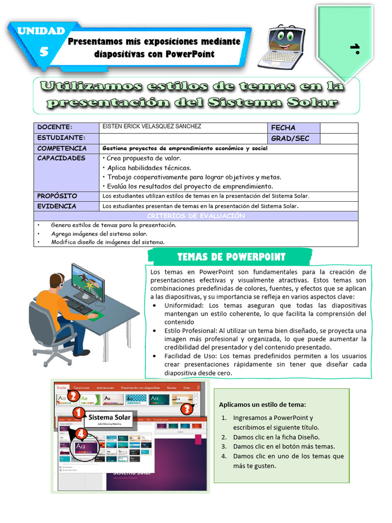 Ficha de Actividad Ept 1°-Semana 3 | PDF | Microsoft PowerPoint | Diseño