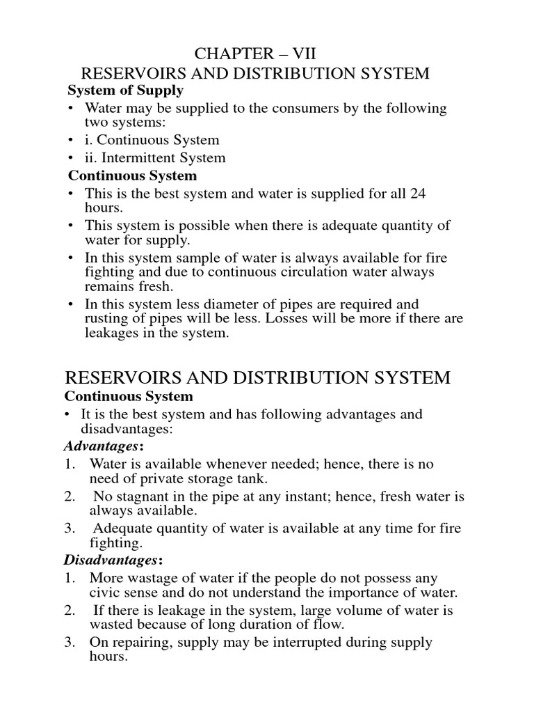 Water Supply Systems: Continuous vs. Intermittent | PDF | Scada | Reservoir