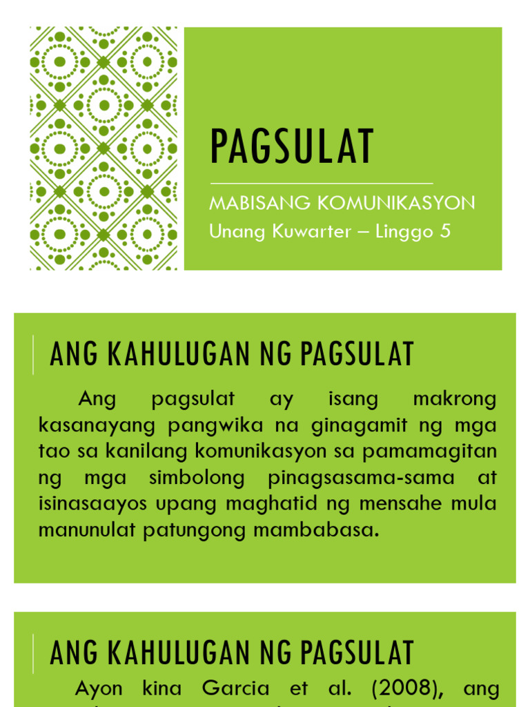 PAGSULAT | PDF