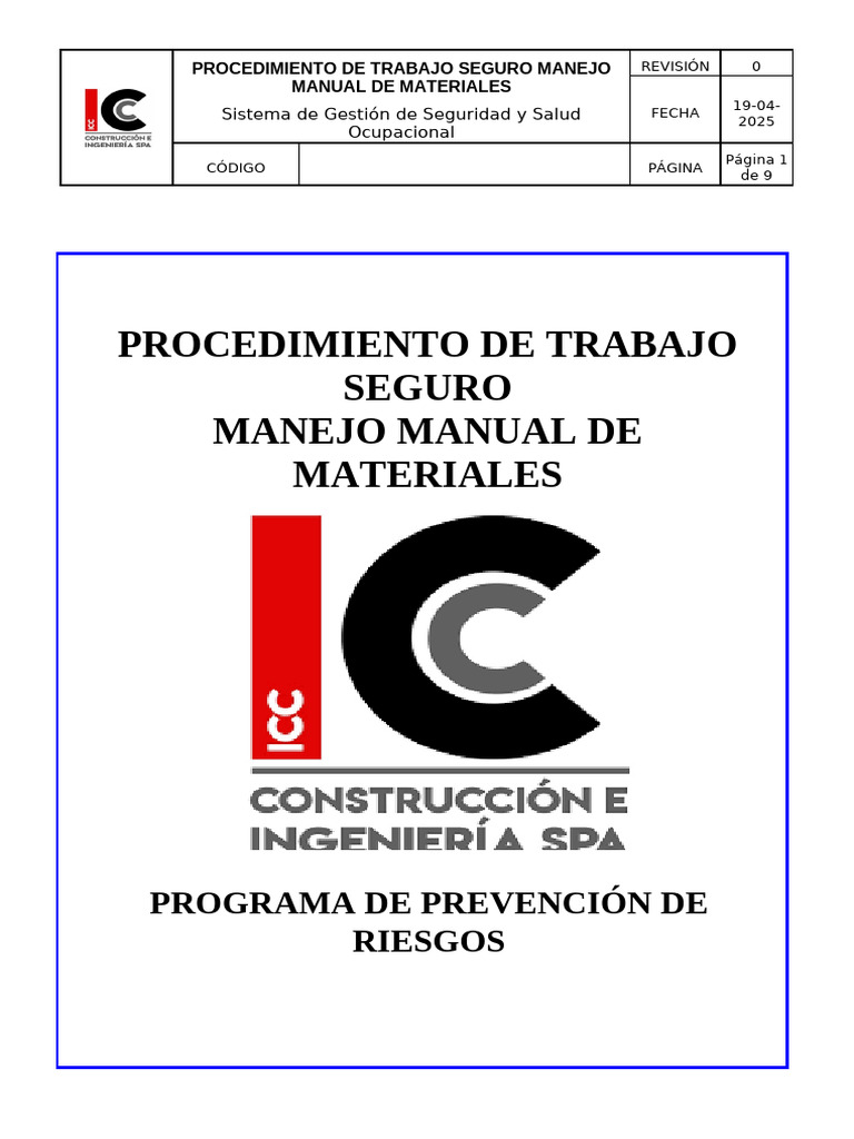 PR.10. - Pro. Manejo Manual de Materiales | PDF
