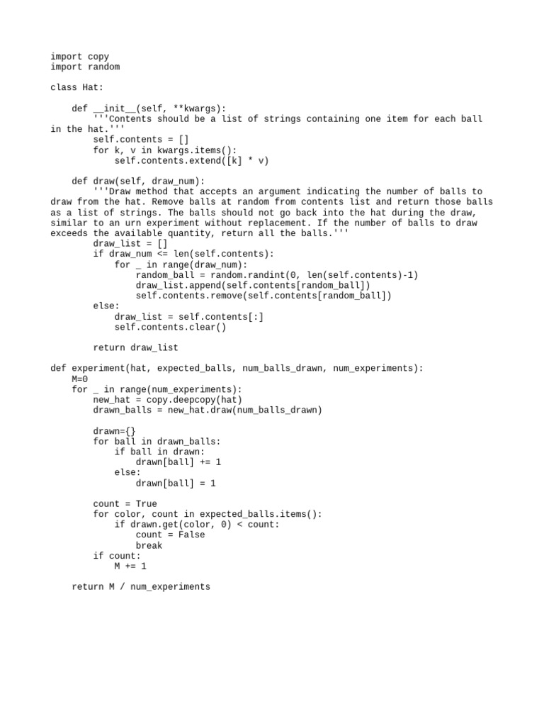 Hat Drawing Simulation in Python | PDF