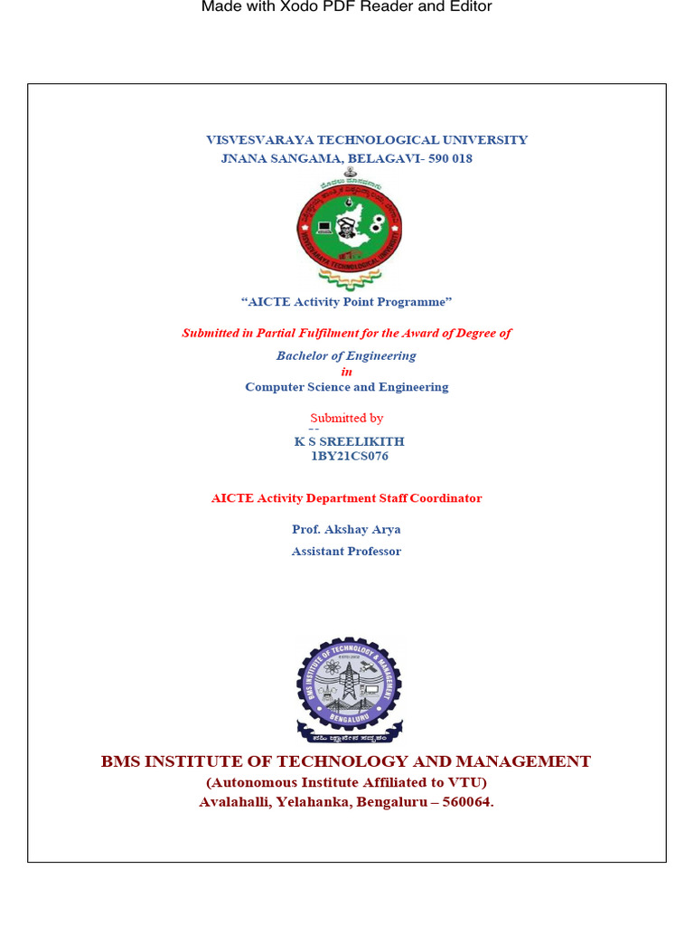 AICTE Activity Point Programme Report | PDF | Sustainability | Water ...