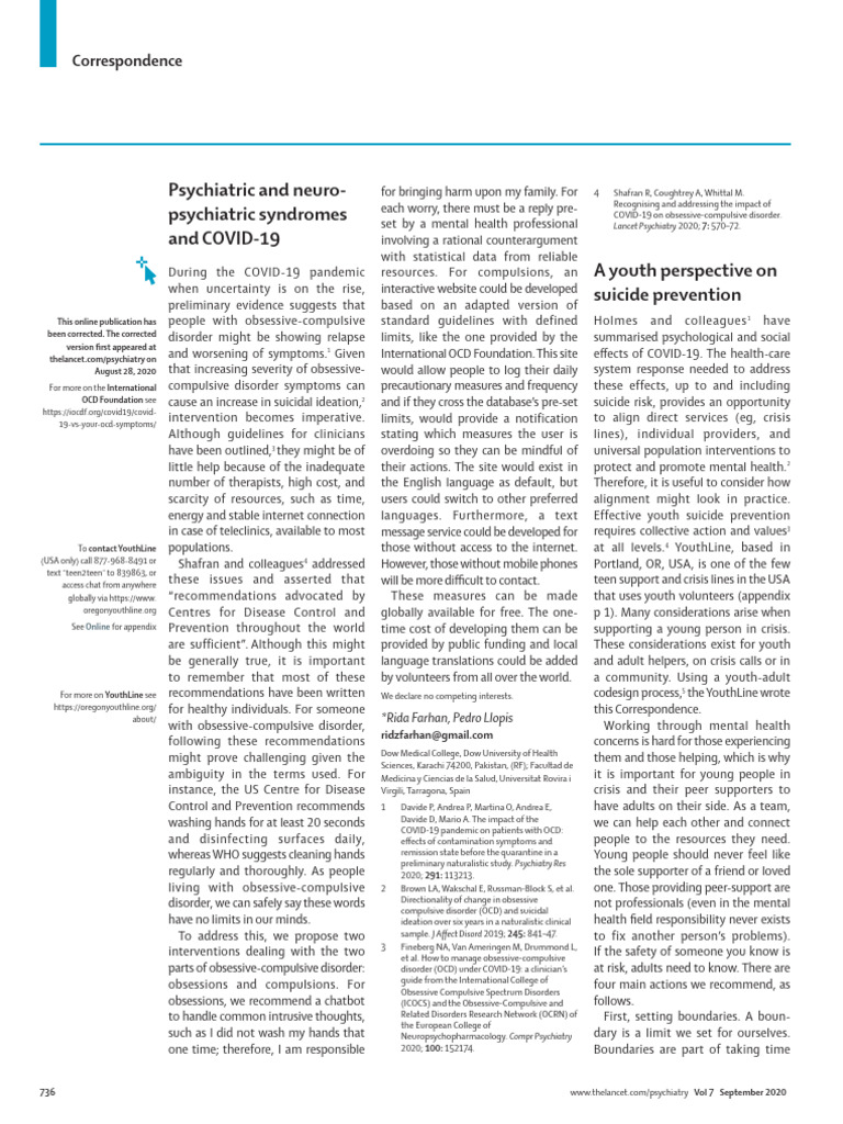 Youth Perspective On Suicide Prevention | PDF | Obsessive–Compulsive ...