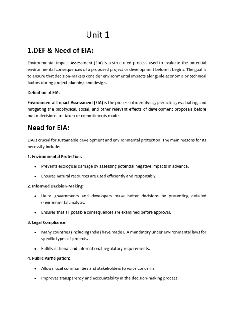 EIA Overview and Indian Policies | PDF | Environmental Impact ...