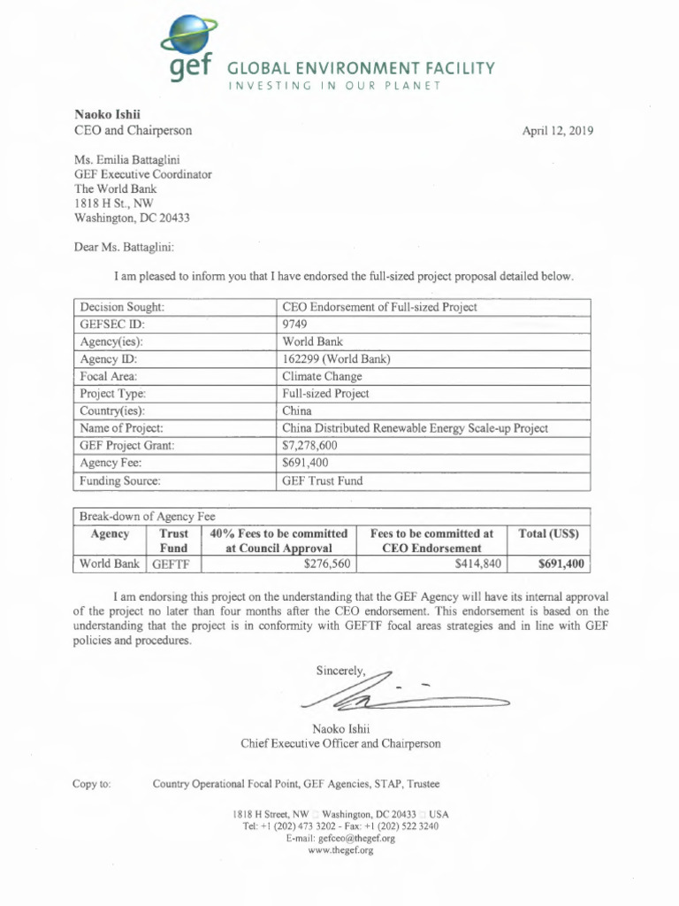 4!12!19 - CEO Endorsement Approval LTR | PDF