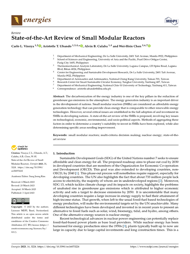Review of Small Modular Reactors | PDF | Nuclear Reactor | Coolant