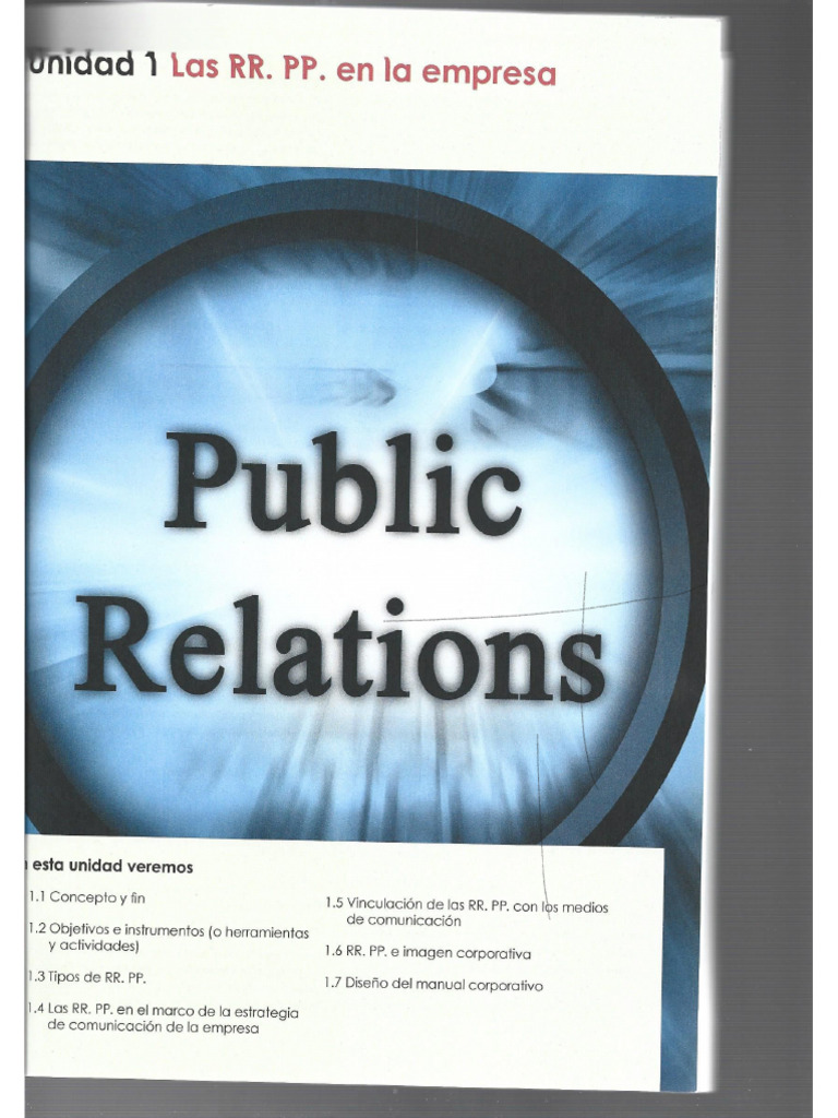 Tema 1 Las Relaciones Públicas Empresa | PDF