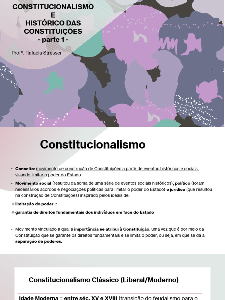 Constitucionalismo e Suas Experiências Históricas | PDF | Constituição ...