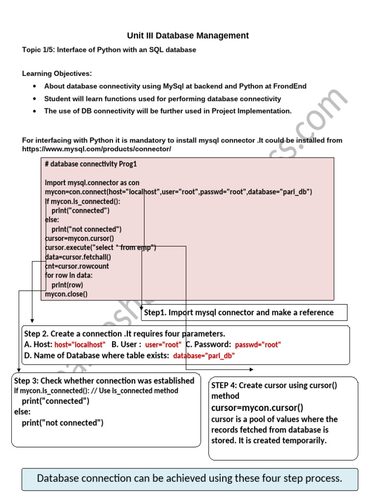 Python SQL Database Connectivity Guide | PDF | Databases | Computer Data