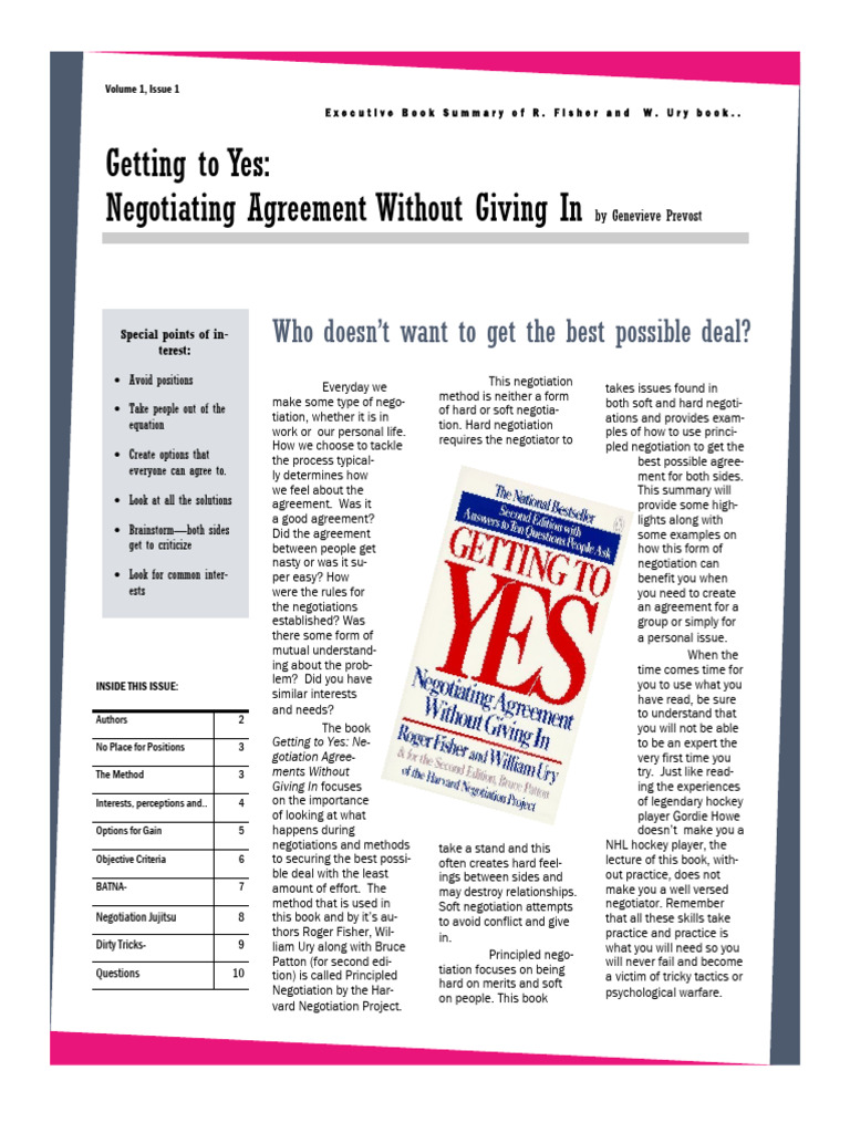 Principled Negotiation Insights | PDF | Negotiation | Cognition