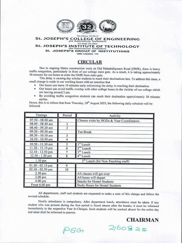 Circular 26 08 2025 | PDF