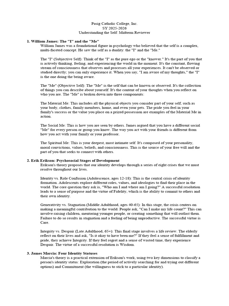 UTS Midterms-Reviewer - 1st Semester SY2025-2026 | PDF | Identity ...