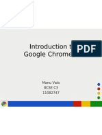Introduction To Google Chrome OS: Manu Vats 8cse C3 11082747