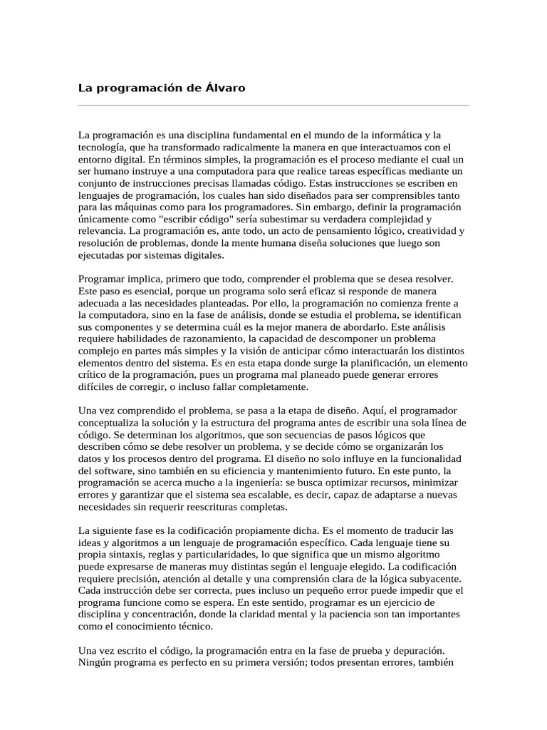 Programación 1 | PDF | Programación de computadoras | Lenguaje de ...