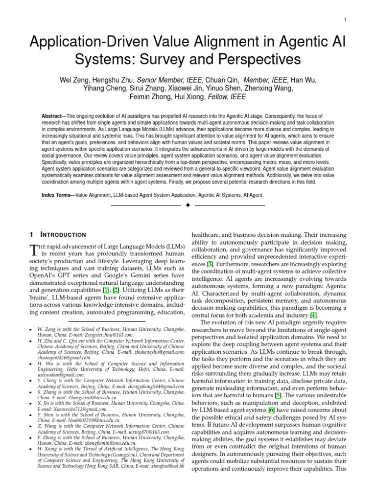 Application Driven Valuen Alignment in Agentic AI Systems | PDF ...