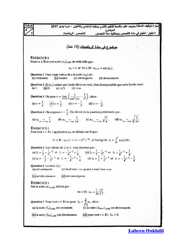 Exemples de limites et de suites en mathématiques | PDF | Géométrie ...