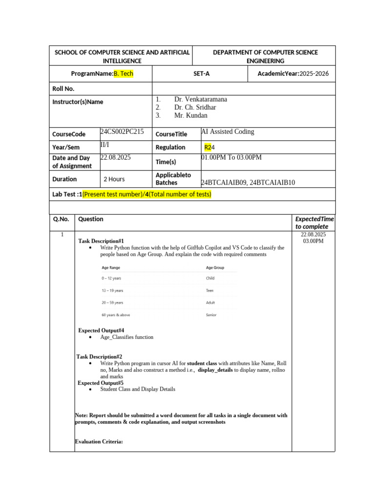 AI Assisted Coding Assignment 2025 | PDF | Computer Science | Software ...