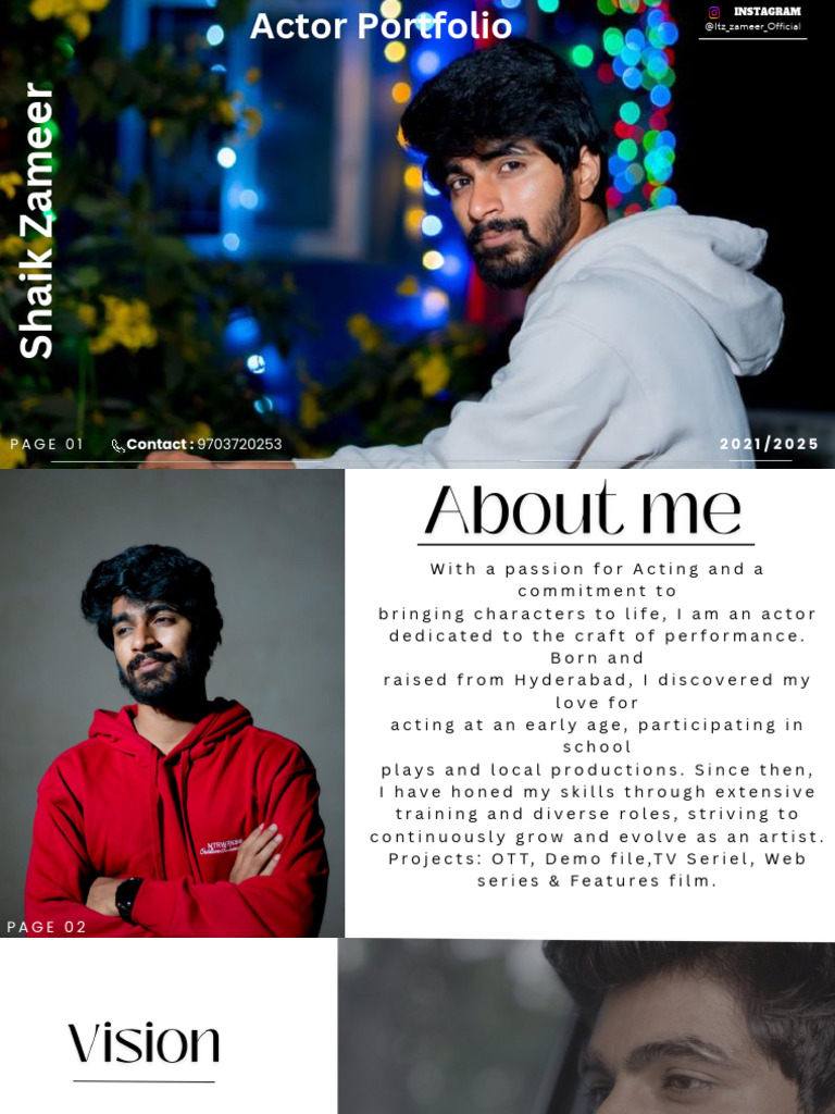 Shaik Zameer Actor Portfolio 2021-2025 | PDF