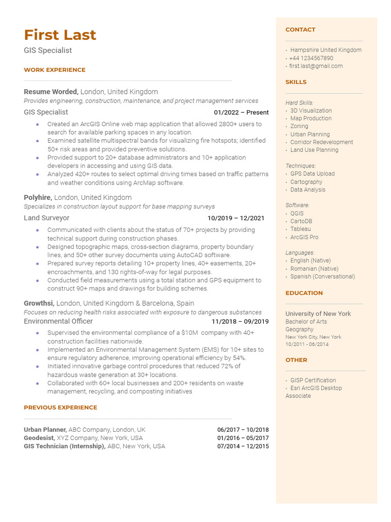 GIS Specialist Resume Overview | PDF | Arc Gis | Geographic Information ...