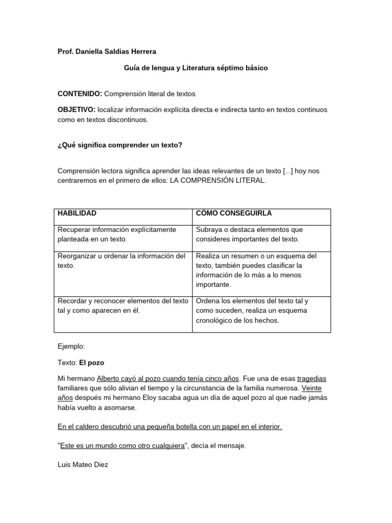 Lenguaje - Practica 8 Basico | PDF