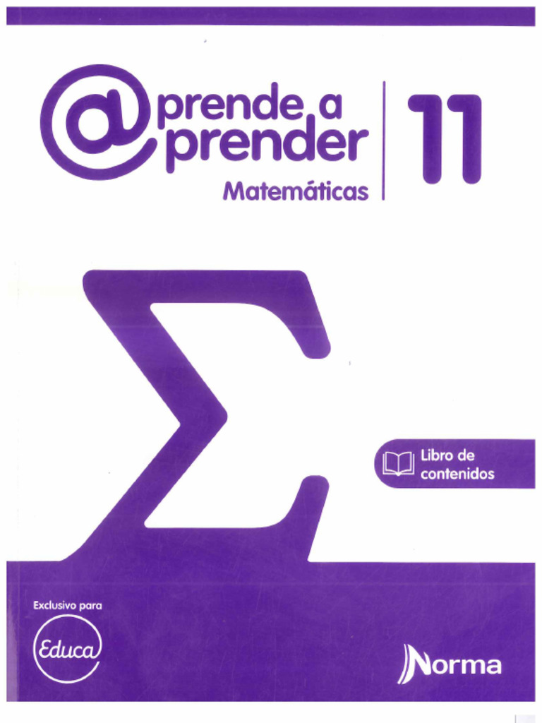 Aprender A Matematicas 11 | PDF