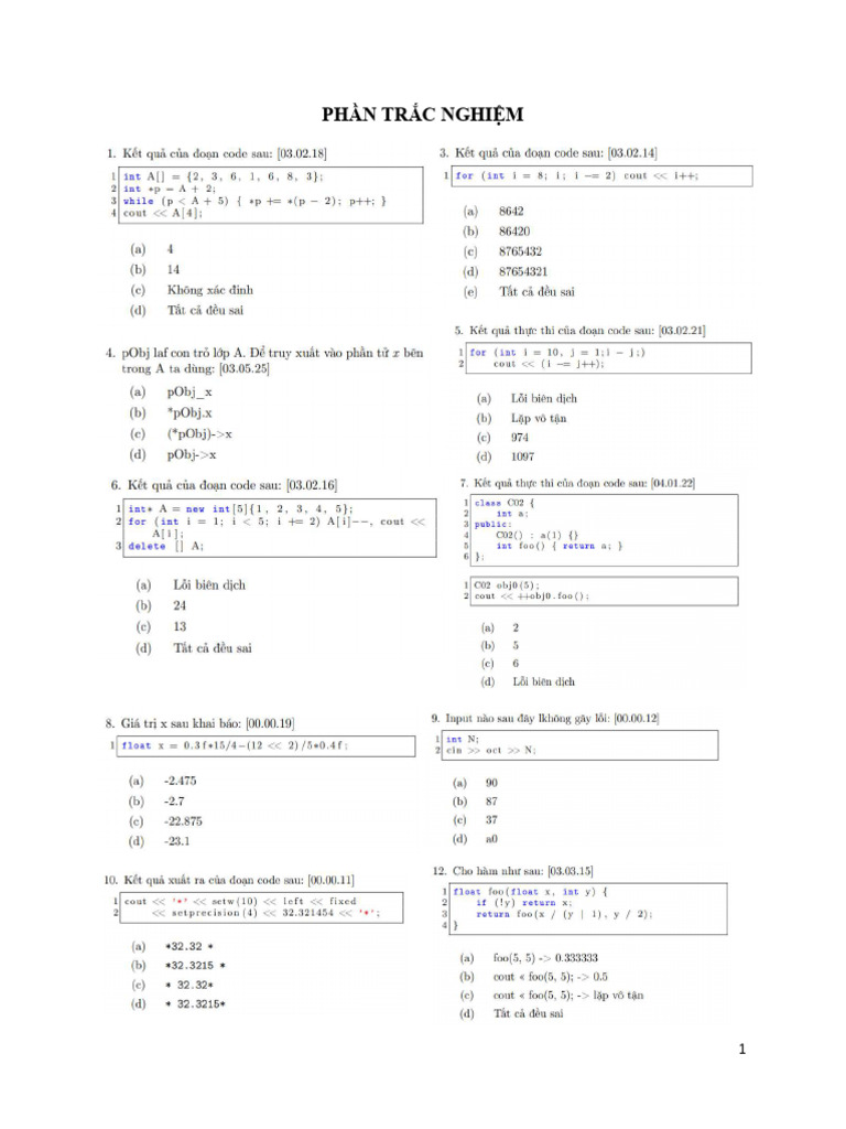 On Thi CK - de 1 - Copy-1 | PDF