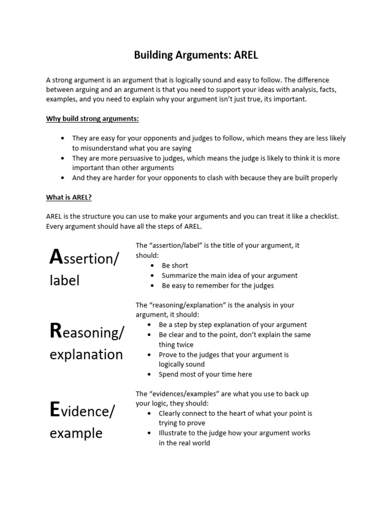 Mastering Arguments with AREL Method | PDF | Argument | Waste