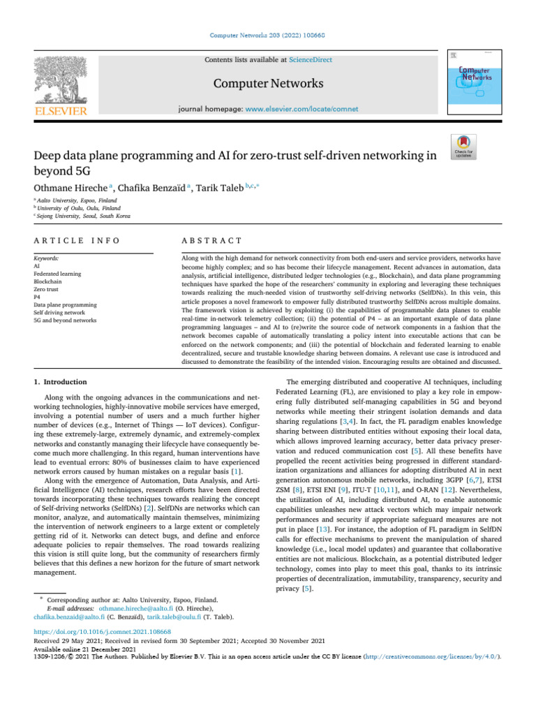 AI-Driven Self-Driving Networks in 5G | PDF | Machine Learning ...