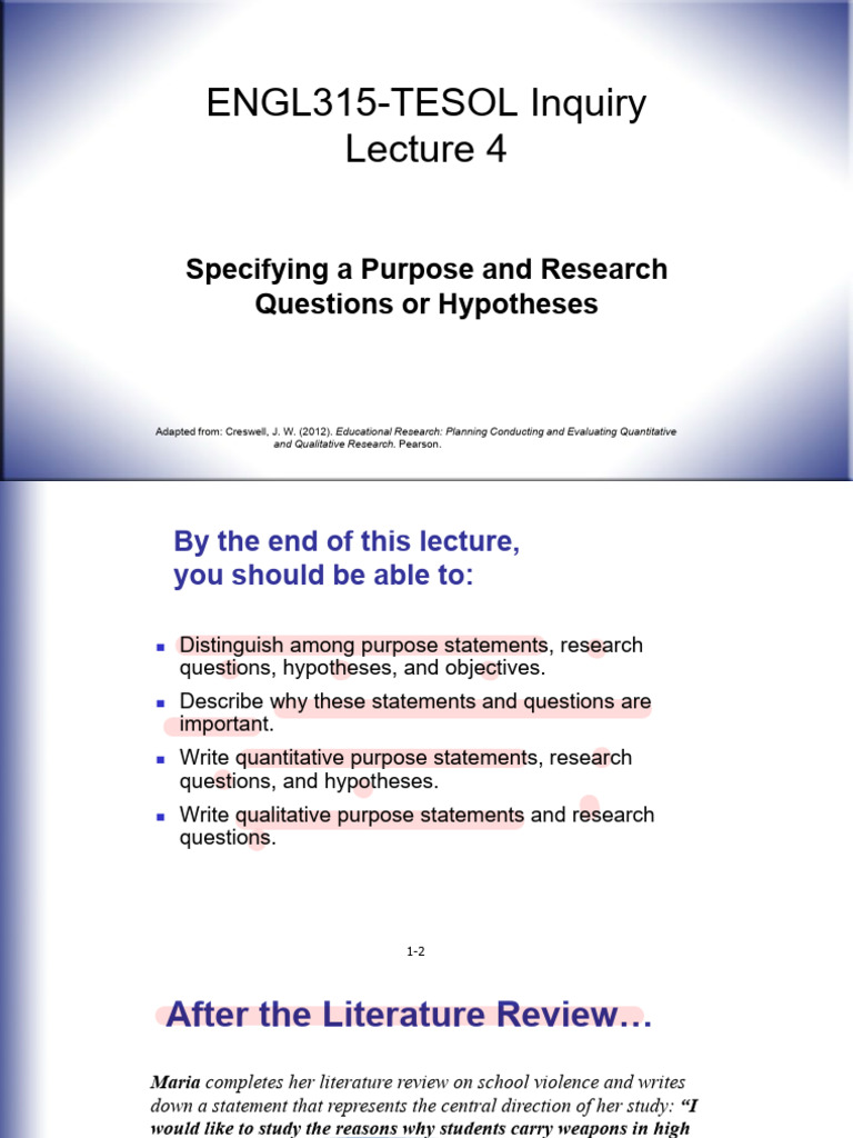 Crafting Quantitative Research Statements | PDF | Hypothesis ...