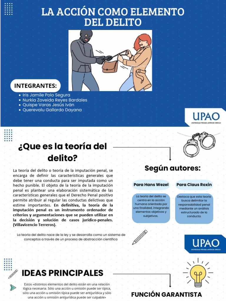 Elementos de la Acción en el Delito | PDF | Derecho penal | Intención ...