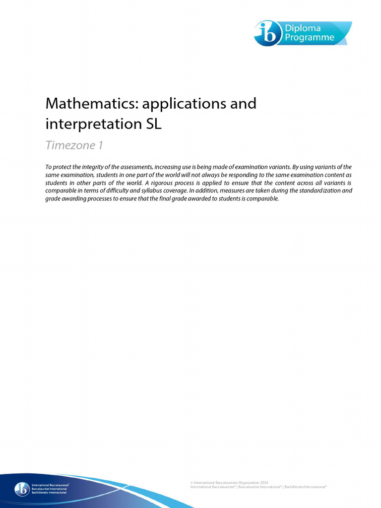 IB Math Applications SL TZ1 Report 2023 | PDF | Statistics | Function ...