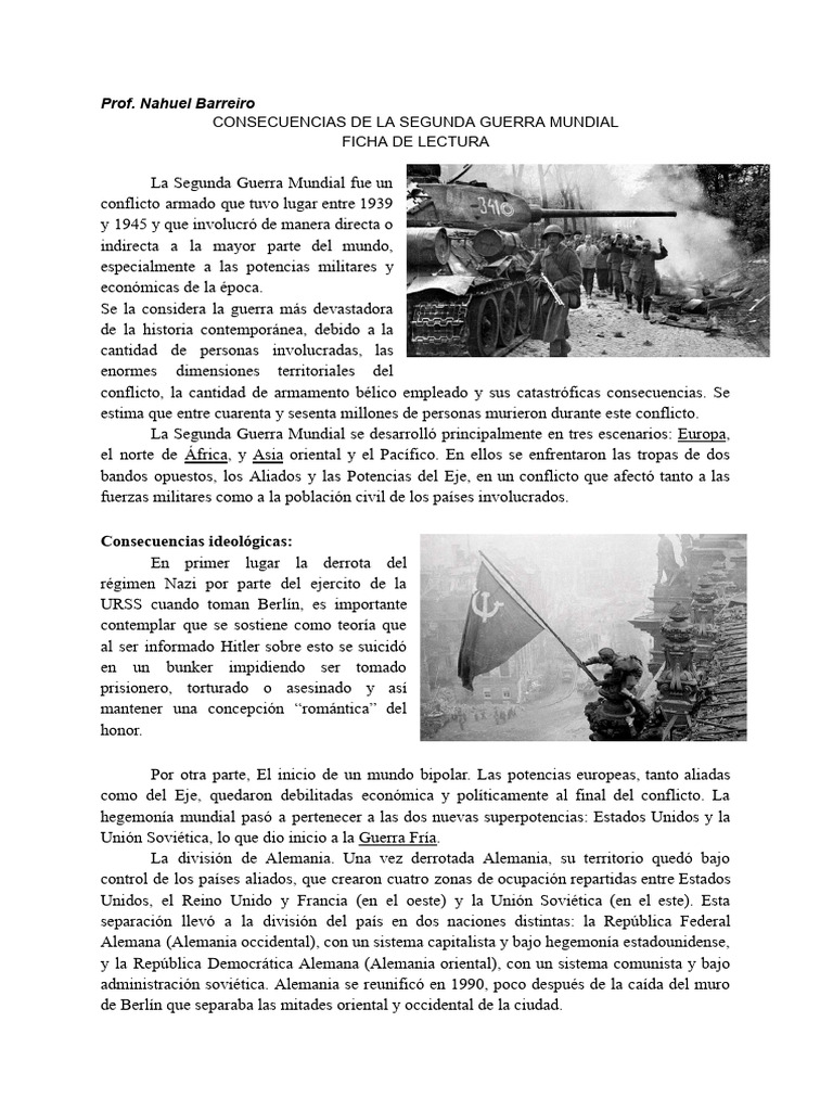 Consecuencias de la Segunda Guerra Mundial | PDF | Alemania nazi ...
