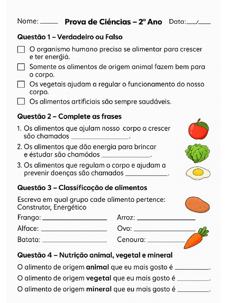 Atividade Ciencias 2 Ano Fundamental | PDF