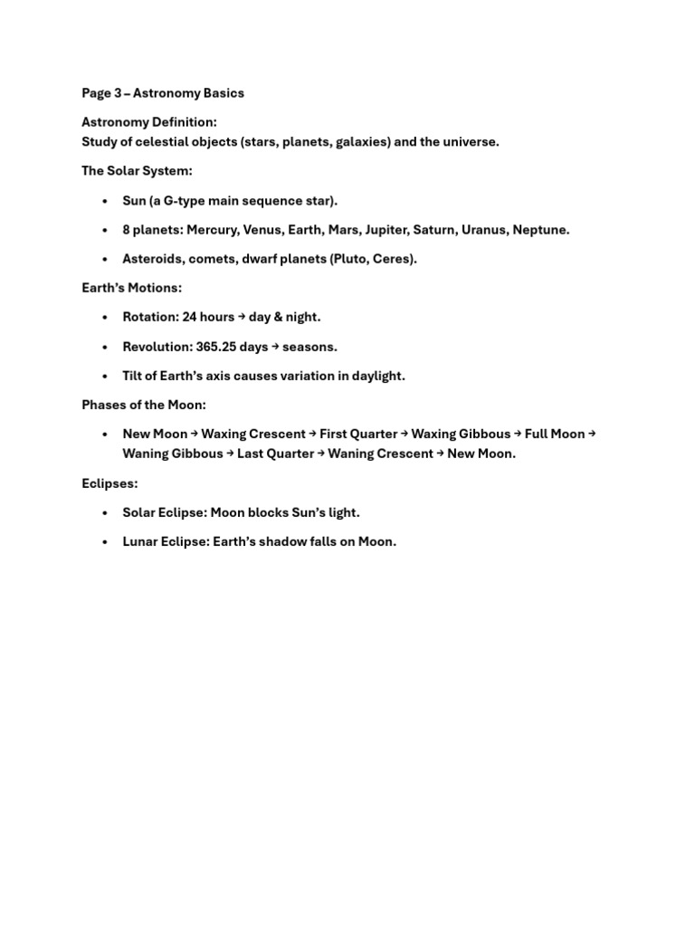 Astronomy Basics: Celestial Objects & Motions | PDF