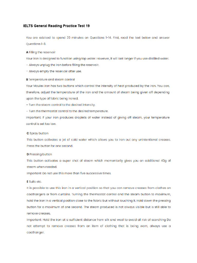 1669984792IELTS General Reading Practice Test 19 | PDF