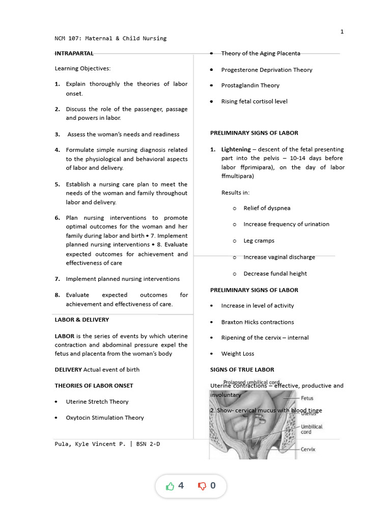 Labor and Delivery Nursing Essentials | PDF | Childbirth | Skull