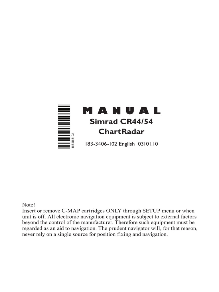 Simrad CR44/54 MOB Function Guide | PDF | Menu (Computing) | Radar