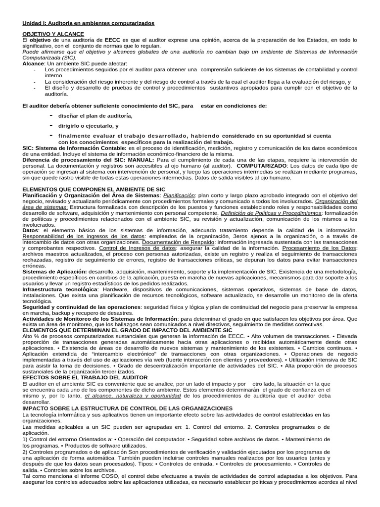 Unidad I, II, III Auditoria II 2024 Resumen Teorico y Practico | PDF ...
