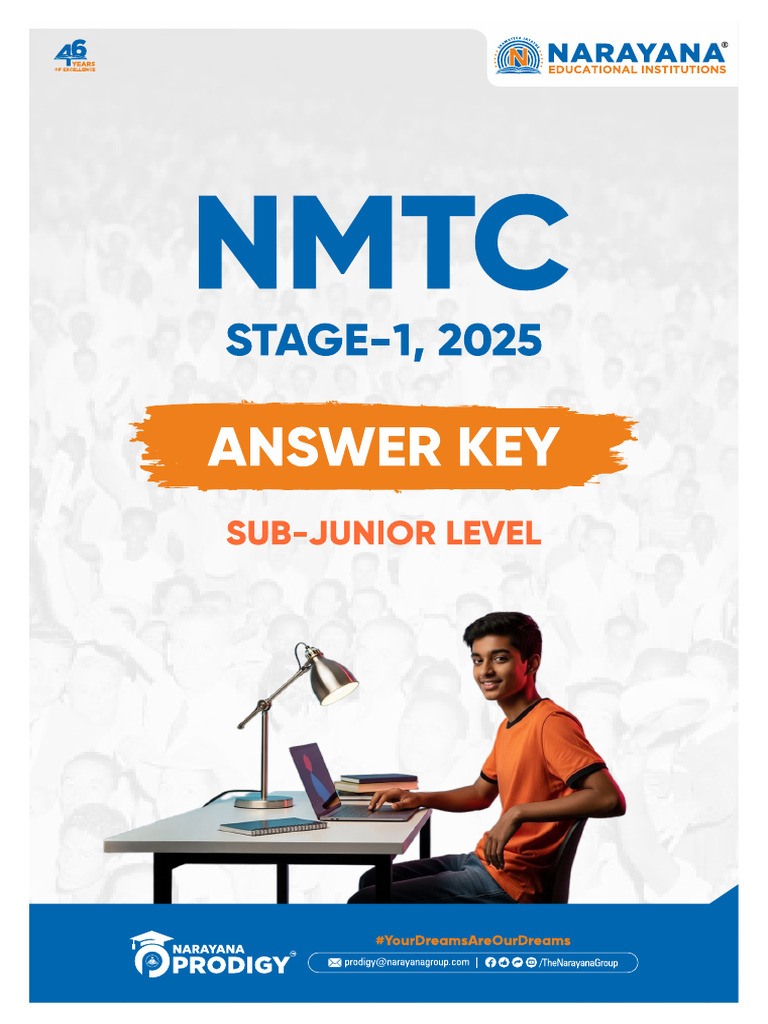 NMTC Sub Junior Answer Key | PDF