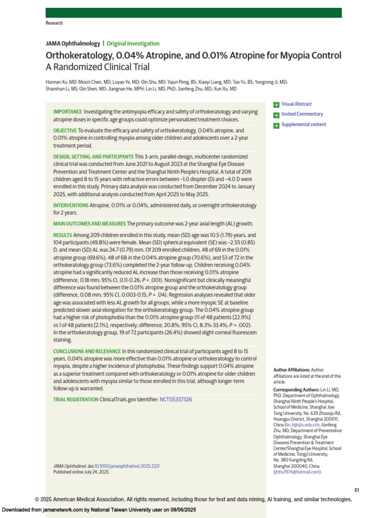Jamaophthalmology Xu 2025 Oi 250036 1752161617.09006 | PDF | Myopia ...